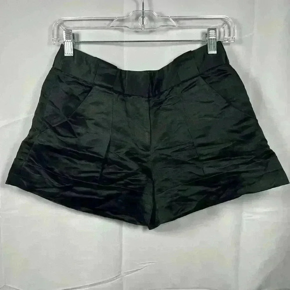 Diana von Furstenberg 100% silk shorts womens 0 black - Picture 1 of 6